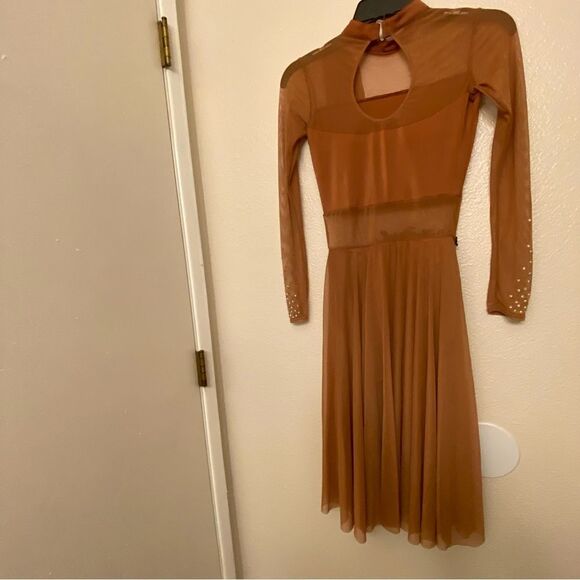 Revolution chai lyrical dance rhinestoned dress LIMITLESS RC22811 Orange LC - Picture 3 of 13